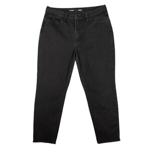 Old Navy High Rise OG Straight Black Built in Warm Jeans Womens Size 14